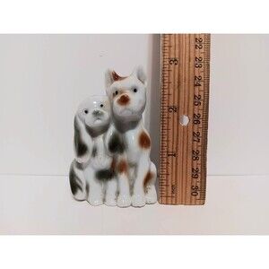 Dogs Porcelain Figurine Duo JAPAN Animal Country Farmhouse Home Decor